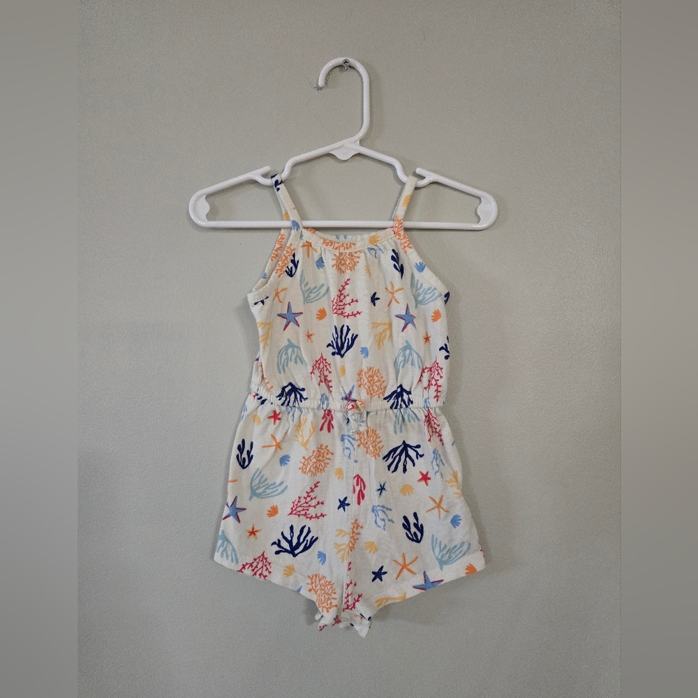 Old Navy Multicolor Starfish And Coral Beach Print Romper